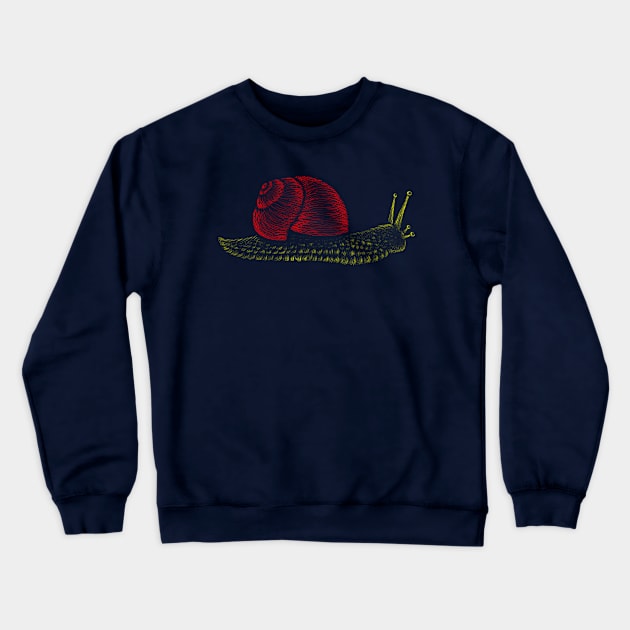 Snail Hand drawn Illustration Crewneck Sweatshirt by Mako Design 